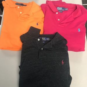 Lot 3 Ralph Lauren Polo Men LS custom fit polos